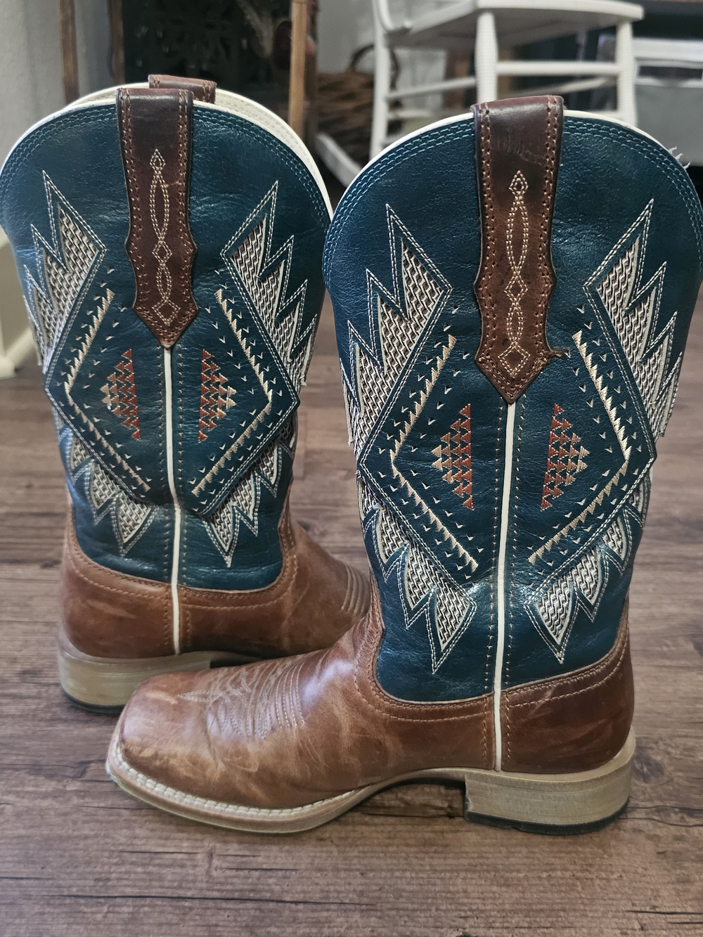 Ariat Women's Sienna VentTek 360 Western Boots – Teal & Brown Square Toe